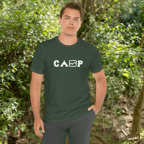 This soft and comfortable tee is the ultimate must-have for anyone who loves the great outdoors. Made from high-quality materials, this t-shirt is built to withstand even the toughest of camping trips.